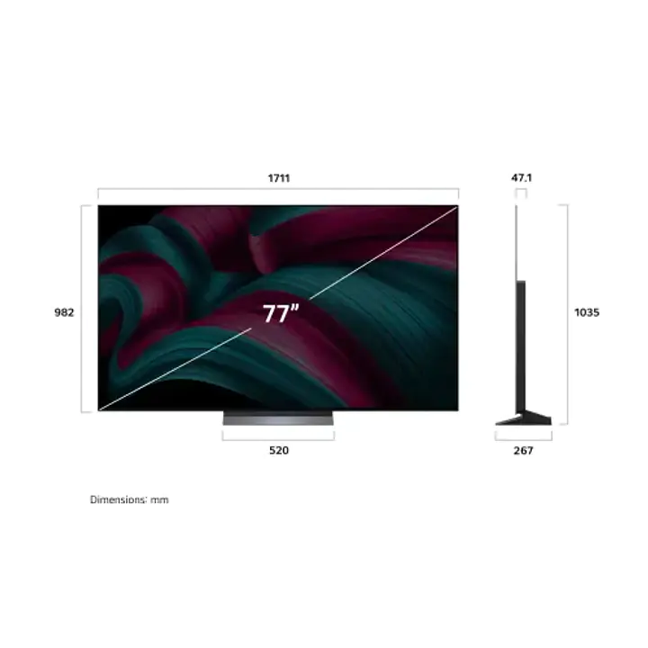 LG OLED evo (C5) 195cm (77 Inch) 4K Ultra HD AI TV - webOS 25, α9 AI Processor 4K Gen8, Dolby Vision, Filmmaker Mode, Dolby Atmos, FreeSync(AMD), G-Sync(NVIDIA), α9 AI Sound Pro, Google Cast - Master