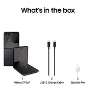 Samsung Galaxy Z Flip7 5G Smartphone with Galaxy AI (Jet Black, 12GB RAM, 512GB Storage), Ultra Sleek Design with 50MP High-Resolution Camera, Exynos 2500, Google Gemini - Master