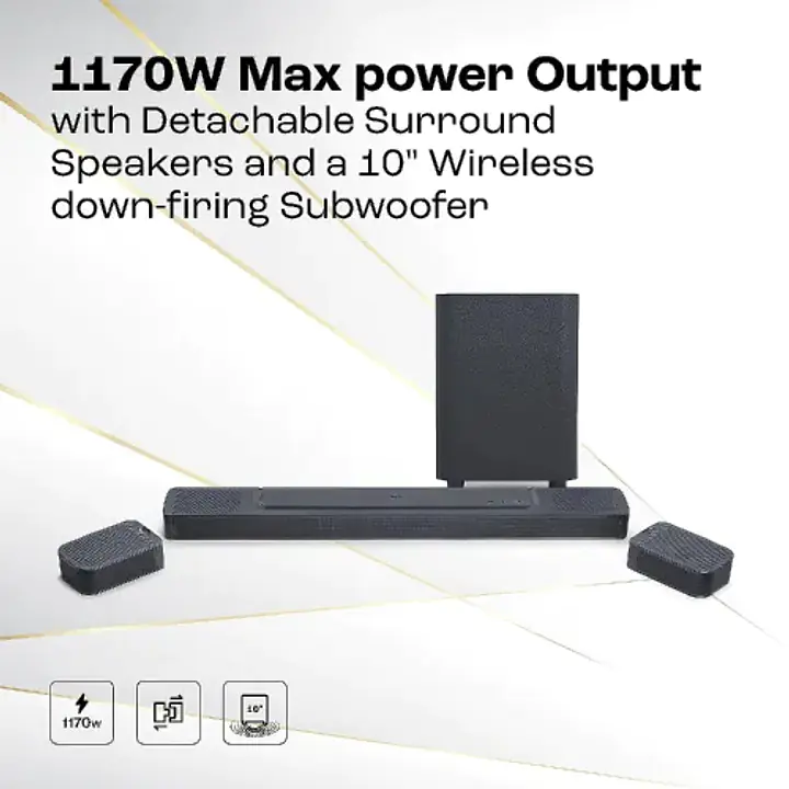 JBL BAR 1300 | 11.1.4-Channel Soundbar with Detachable Surround Speakers, MultiBeam™, Dolby Atmos® & DTS:X® (3D Sound Experience) - Master