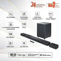 JBL BAR 1300 | 11.1.4-Channel Soundbar with Detachable Surround Speakers, MultiBeam™, Dolby Atmos® & DTS:X® (3D Sound Experience) - Master